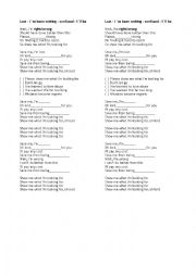 English Worksheet: Show Me What Im Looking For/Carolina Liar - Present Perfect Continuous