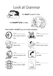 English Worksheet: MUST - MUSTNT