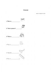 English Worksheet: Classroom Vocabulary Board