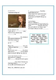 English Worksheet: CELINE DION - my heart will go on