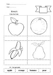 English Worksheet: Fruit worksheet