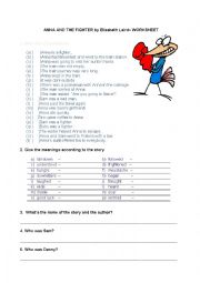 English Worksheet: Anna and the fighter - Book activity
