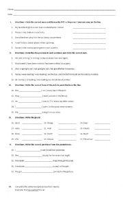 English Worksheet: diagnostic test