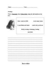 English Worksheet: Helen Keller