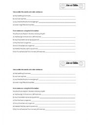 English Worksheet: Likes and dislikes