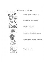 English Worksheet: Nature and colors