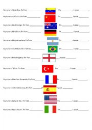 English Worksheet: Nationalities 