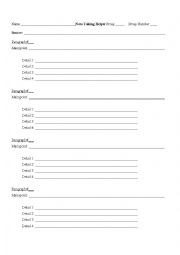 English Worksheet: Note Taking Helper