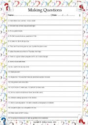 English Worksheet: ....:::: PRACTICE MAKING QUESTIONS - 01 ::::....