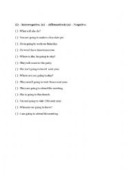 English Worksheet: Future Drill