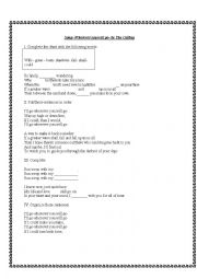 English Worksheet: Wherever you will go- Song