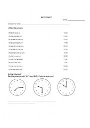 English Worksheet: Telling the hour Nationalities Directions