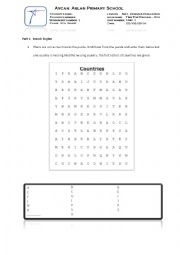 English Worksheet: Countries and Nationalities