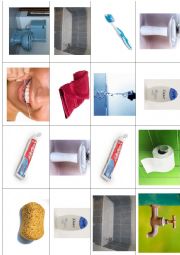 English Worksheet: Bathroom items bingo