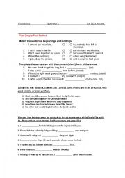 English Worksheet: PAST MODALS - PAST PERFECT/SIMPLE