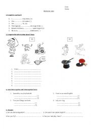 English Worksheet: Can cant