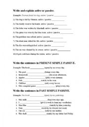 English Worksheet: present,past,future simple passive