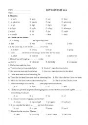 English Worksheet: revision unit 4 5 6 grade 10