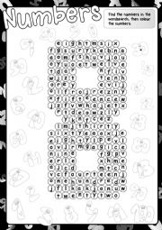 Numbers WORDSEARCH