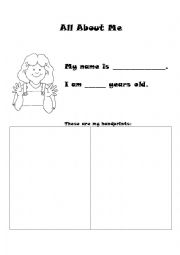 English Worksheet: All about me