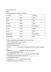 English Worksheet: Describing People