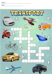 Transport Crossword Puzzle