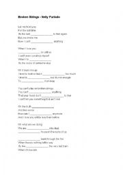 English Worksheet: complete the lyric