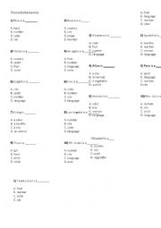 English Worksheet: Vocabulary