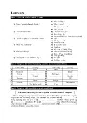 English Worksheet: language