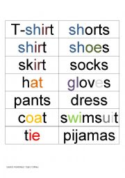 English Worksheet: Clothes