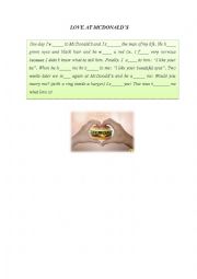 English Worksheet: Love at McDonalds