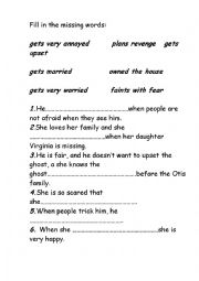 English Worksheet: The Canterville ghost