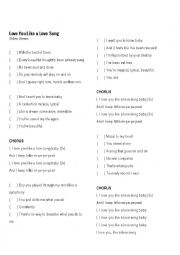 English Worksheet: Love you like a love song