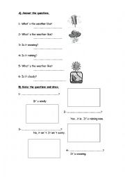 English Worksheet:  Question about weather