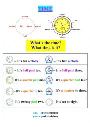 English Worksheet: worksheet about time