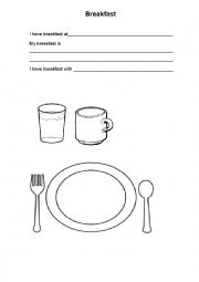 English Worksheet: Breakfast for kids
