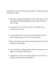 English Worksheet: Difficult situations
