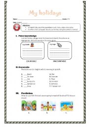 English Worksheet: Holidays