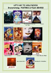 English Worksheet: Lets Go To Hollywood - Part 1 - Posters & Film Genres