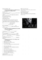 English Worksheet: Song Adele