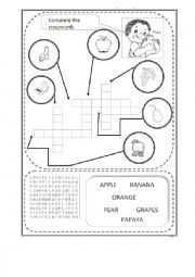 English Worksheet: Fruits