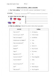 English Worksheet: likes and dislikes