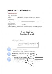 English Worksheet: STAAR Expository Boot Camp 