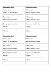 English Worksheet: Parents information sheet for notebooks