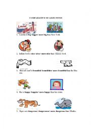 English Worksheet: comparative of adjectives