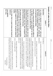 English Worksheet: Sample of Letter to Editor