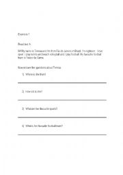English Worksheet: Read and Answer