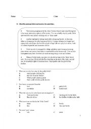 English Worksheet: Progressive Test