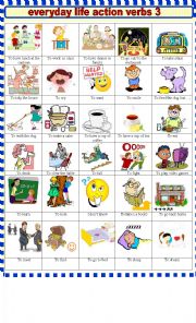 EVERYDAY  LIFE ACTION VERBS 3