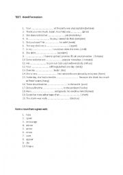 English Worksheet: Wordformation 